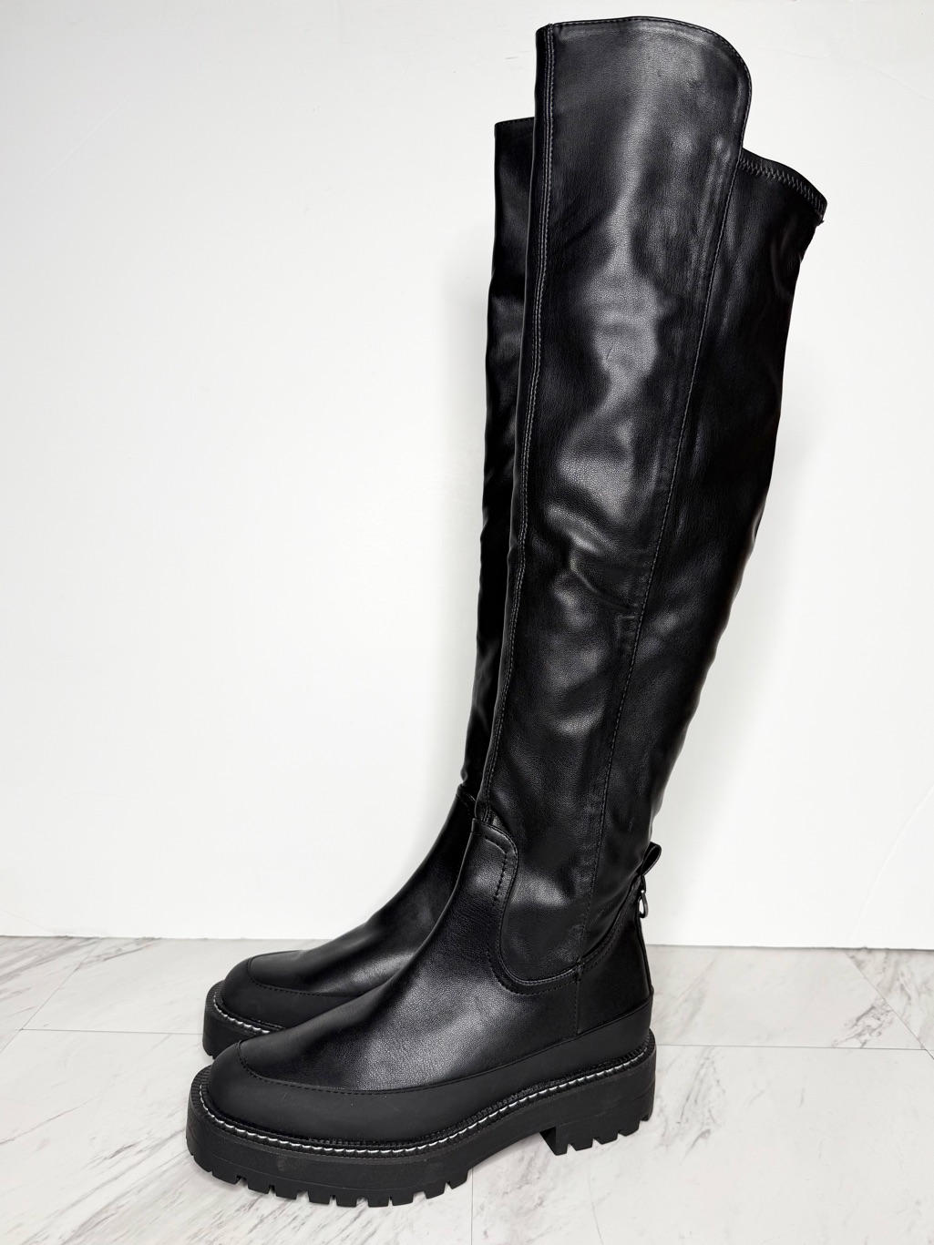 Sam Edelman Lerue Lug Sole Faux Leather Boot 7 1/2 M
